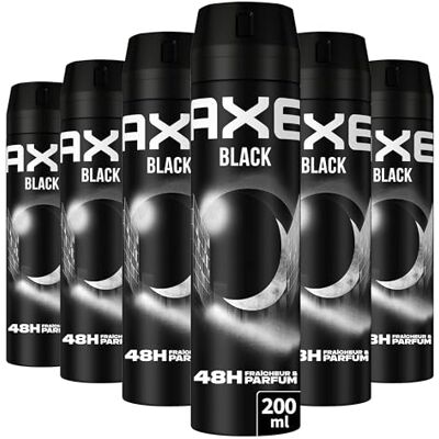 AXE Déodorant Homme Spray Black 48h non-stop frais Parfum baies noires et bois de cèdre lot 6x200ml - Publicité AXE Déodorant Homme Spray Black 48h non-stop frais Parfum baies noires et bois de cèdre lot 6x200ml - Publicité