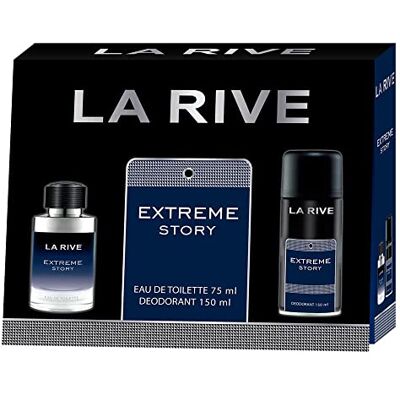 La Rive Extreme Story Coffret Cadeau Eau de Toilette pour Homme 75 ml + Déodorant en Spray 150 ml - Publicité La Rive Extreme Story Coffret Cadeau Eau de Toilette pour Homme 75 ml + Déodorant en Spray 150 ml - Publicité