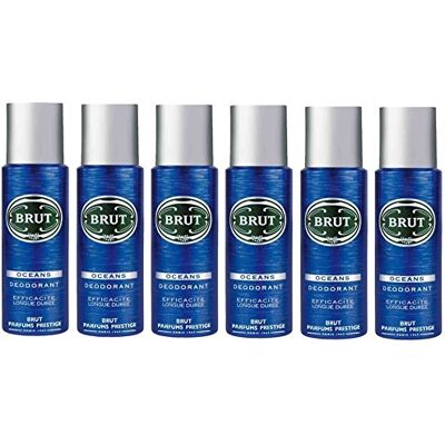 Brut Lot de 6 déodorants en spray pour le corps Océan 200 ml - Publicité Brut Lot de 6 déodorants en spray pour le corps Océan 200 ml - Publicité