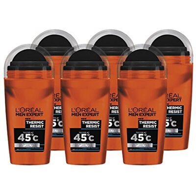 L'ORÉAL Paris Men Expert 48H Thermic Resist Lot de 6 déodorants à bille anti-transpirants pour homme 50 ml - Publicité L'ORÉAL Paris Men Expert 48H Thermic Resist Lot de 6 déodorants à bille anti-transpirants pour homme 50 ml - Publicité