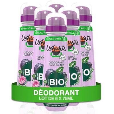 Ushuaia Ushuaïa Déodorant Brume Naturel 48H Certifié Bio Baie d'Açaï du Brésil lot de 6 x 75ml - Publicité Ushuaia Ushuaïa Déodorant Brume Naturel 48H Certifié Bio Baie d'Açaï du Brésil lot de 6 x 75ml - Publicité