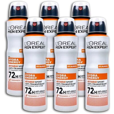 L'ORÉAL Men Expert Lot de 6 déodorants en spray Hydra Energy Extreme Sport anti-transpirant 6 x 150 ml - Publicité L'ORÉAL Men Expert Lot de 6 déodorants en spray Hydra Energy Extreme Sport anti-transpirant 6 x 150 ml - Publicité