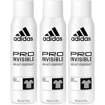 adidas 48H Lot de 3 sprays anti-transpirants anti-marques 150 ml – Pro Invisible Clear Performance - Publicité adidas 48H Lot de 3 sprays anti-transpirants anti-marques 150 ml – Pro Invisible Clear Performance - Publicité