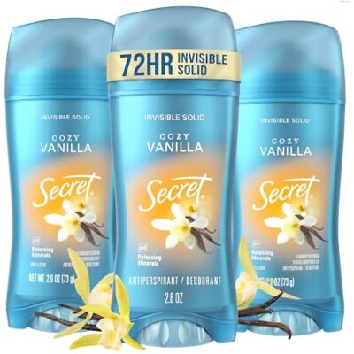 Secret Invisible Solid Antiperspirant and Déodorant, Vanille Scent, 2,6 oz (3 Pack) - Publicité Secret Invisible Solid Antiperspirant and Déodorant, Vanille Scent, 2,6 oz (3 Pack) - Publicité