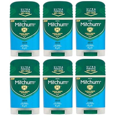 Mitchum Men 48 Hours Protection Ice Fresh Lot de 6 bâtonnets d'oxygène 41 g - Publicité Mitchum Men 48 Hours Protection Ice Fresh Lot de 6 bâtonnets d'oxygène 41 g - Publicité