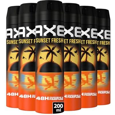 AXE Suprême Déodorant Homme Spray Sunset Fresh 48h Fresh & Parfum LOT DE 6 (200 ml) - Publicité AXE Suprême Déodorant Homme Spray Sunset Fresh 48h Fresh & Parfum LOT DE 6 (200 ml) - Publicité