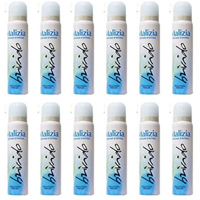 Malizia Brivido Lot de 12 déodorants pour femme 100 ml Spray soin du corps - Publicité Malizia Brivido Lot de 12 déodorants pour femme 100 ml Spray soin du corps - Publicité