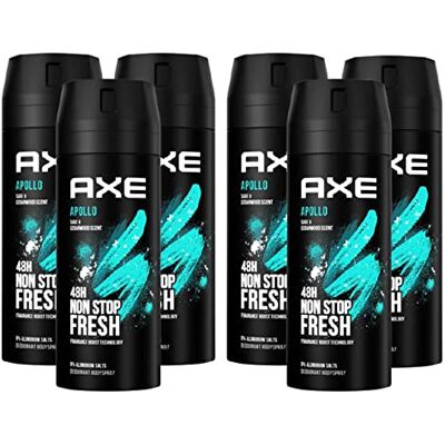 AXE Apollo Spray pour le corps sans sels d'aluminium 6 x 150 ml - Publicité AXE Apollo Spray pour le corps sans sels d'aluminium 6 x 150 ml - Publicité