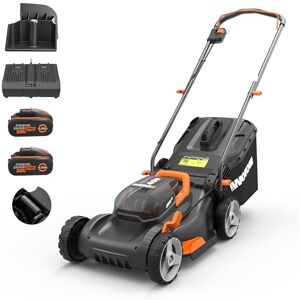 WORX Tondeuse à Gazon sans Fil 40 V (2 x 20 V) Max 40cm WG734E Idéale pour Un Jardin jusqu'à 500m², Powershare, 4 Ah, Technologie IntelliCut Hauteur de Coupe 20-80mm - Publicité WORX Tondeuse à Gazon sans Fil 40 V (2 x 20 V) Max 40cm WG734E Idéale pour Un Jardin jusqu'à 500m², Powershare, 4 Ah, Technologie IntelliCut Hauteur de Coupe 20-80mm - Publicité