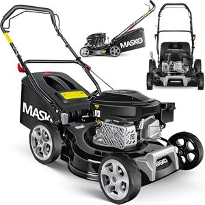 Masko Tondeuse à gazon à essence 3 en 1 Largeur de coupe 42 cm 7 niveaux de hauteur de coupe Moteur OHV 4 temps 3,4 CV Panier collecteur de 50 litres Avec kit mulching, éjection latérale - Publicité Masko Tondeuse à gazon à essence 3 en 1 Largeur de coupe 42 cm 7 niveaux de hauteur de coupe Moteur OHV 4 temps 3,4 CV Panier collecteur de 50 litres Avec kit mulching, éjection latérale - Publicité