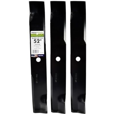 MaxPower 561145B Lot de 3 Lames pour Tondeuse Hustler 132 cm Remplace Les modèles OEM 795526, 603995, 783753, 787721, 30227-52X - Publicité MaxPower 561145B Lot de 3 Lames pour Tondeuse Hustler 132 cm Remplace Les modèles OEM 795526, 603995, 783753, 787721, 30227-52X - Publicité