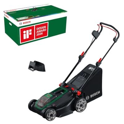 Bosch Tondeuse à gazon sans-fil ROTAK18V2-43 sans batt./chargeur largeur de coupe: 43 cm, hauteur de coupe: 30-75 mm, sac de ramassage en tissu de 40 l, accessoire de mulching - Publicité Bosch Tondeuse à gazon sans-fil ROTAK18V2-43 sans batt./chargeur largeur de coupe: 43 cm, hauteur de coupe: 30-75 mm, sac de ramassage en tissu de 40 l, accessoire de mulching - Publicité