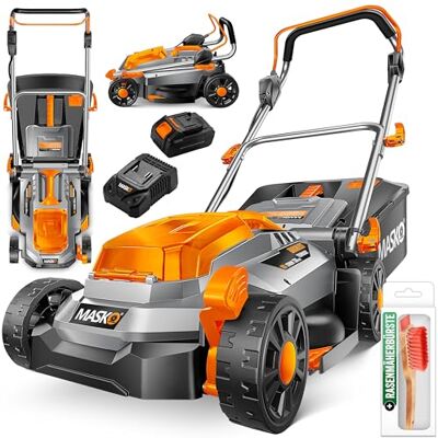 Masko ® Tondeuse à Gazon sans Fil avec Batterie Li-ION 4Ah et Chargeur Tondeuse à Gazon Largeur de Coupe 33cm 5X 25-75mm Réglage de la Hauteur de Coupe Bac de ramassage 30L jusqu'à 150m² de Surface - Publicité Masko ® Tondeuse à Gazon sans Fil avec Batterie Li-ION 4Ah et Chargeur Tondeuse à Gazon Largeur de Coupe 33cm 5X 25-75mm Réglage de la Hauteur de Coupe Bac de ramassage 30L jusqu'à 150m² de Surface - Publicité