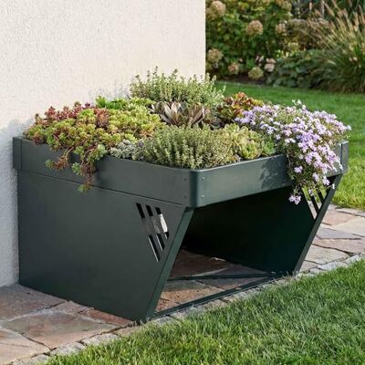 Mendler Garage pour Robot Tondeuse avec bac à Plantes HWC-P41 40x60x70cm Vert - Publicité Mendler Garage pour Robot Tondeuse avec bac à Plantes HWC-P41 40x60x70cm Vert - Publicité