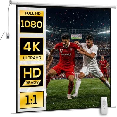 HOMCOM Écran vidéoprojecteur 120 Pouces 1:1 4K HD Blanc Motorisé et Électrique, Écran de Projection TV et Home Cinéma, Montage Mural ou Plafond, Panneau de Commande, Télécommande - Publicité HOMCOM Écran vidéoprojecteur 120 Pouces 1:1 4K HD Blanc Motorisé et Électrique, Écran de Projection TV et Home Cinéma, Montage Mural ou Plafond, Panneau de Commande, Télécommande - Publicité