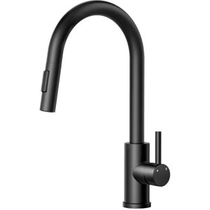 Biubiubath Robinet Cuisine en Acier Inoxydable Noir Mat, Arc Élevé Pivotant 360°, Douchette Escamotable 2 Modes, Économe en Eau pour Évier - Publicité Biubiubath Robinet Cuisine en Acier Inoxydable Noir Mat, Arc Élevé Pivotant 360°, Douchette Escamotable 2 Modes, Économe en Eau pour Évier - Publicité