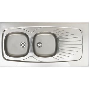 Moderna Evier Inox à poser 2 bacs et 1 égoutoir 120x60mm Cuisine - Publicité Moderna Evier Inox à poser 2 bacs et 1 égoutoir 120x60mm Cuisine - Publicité