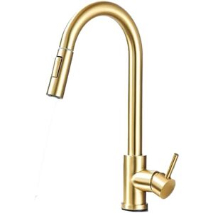 Robinet de Cuisine avec Douchette Extractible, Jet 2 positions, Acier Inoxydable, Design Moderne, pivotant 360°, flexibles inclus, Mitigeur Evier (Or Gold) - Publicité Robinet de Cuisine avec Douchette Extractible, Jet 2 positions, Acier Inoxydable, Design Moderne, pivotant 360°, flexibles inclus, Mitigeur Evier (Or Gold) - Publicité