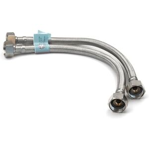 Xcel Home Paire de tuyaux flexibles 1/2" x 1/2" BSP 300 mm en acier inoxydable, connecteur de robinet monobloc résistant à la corrosion, remplacement pour évier de cuisine et lavabo de salle de bain - Publicité Xcel Home Paire de tuyaux flexibles 1/2" x 1/2" BSP 300 mm en acier inoxydable, connecteur de robinet monobloc résistant à la corrosion, remplacement pour évier de cuisine et lavabo de salle de bain - Publicité