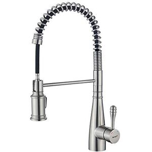 IBERGRIF M22135 - Robinet de Cuisine - Tête de Pulvérisation Amovible, Monocommande, Nickel Brossé - Publicité IBERGRIF M22135 - Robinet de Cuisine - Tête de Pulvérisation Amovible, Monocommande, Nickel Brossé - Publicité