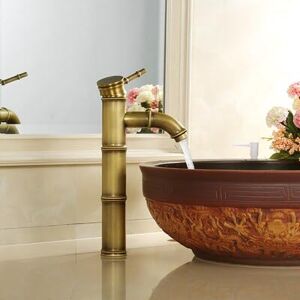 MRANADLDF Robinet de lavabo en laiton antique robinet de style bambou finition bronze vintage robinet d'évier en cuivre mitigeur chaud et col(5) - Publicité MRANADLDF Robinet de lavabo en laiton antique robinet de style bambou finition bronze vintage robinet d'évier en cuivre mitigeur chaud et col(5) - Publicité
