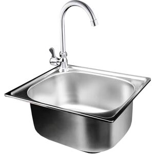 XUNFAKE Évier En Inox 1 Bac Évier Encastré évier De Cuisine Évier Sous Plan Lave-mains évier Avec Robinet D'eau Froide, évier Pour Bar, Salle De Bain, Restaurant (48x35cm) - Publicité XUNFAKE Évier En Inox 1 Bac Évier Encastré évier De Cuisine Évier Sous Plan Lave-mains évier Avec Robinet D'eau Froide, évier Pour Bar, Salle De Bain, Restaurant (48x35cm) - Publicité