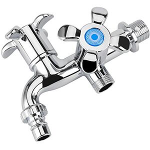 Zerodis Robinet d'Eau Froide Mural en ABS Robinet de Jardin à Double Sortie Robinet de Machine à Laver pour Salle de Bain, Taille du Filetage d'Entrée/Sortie est de G1 / 2 (Blossom Handle) - Publicité Zerodis Robinet d'Eau Froide Mural en ABS Robinet de Jardin à Double Sortie Robinet de Machine à Laver pour Salle de Bain, Taille du Filetage d'Entrée/Sortie est de G1 / 2 (Blossom Handle) - Publicité