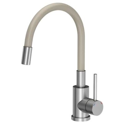 Quadron Robinet de cuisine MAGGIE SteelQ Mitigeur 360°, Couleur: Beige, Hauteur: 38 cm Fonction QFix, Rotation- Robinet de cuisine en acier inoxydable, Tête: céramique, Finition acier - Publicité Quadron Robinet de cuisine MAGGIE SteelQ Mitigeur 360°, Couleur: Beige, Hauteur: 38 cm Fonction QFix, Rotation- Robinet de cuisine en acier inoxydable, Tête: céramique, Finition acier - Publicité