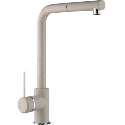 Schläfer 35506521 Mélangeur évier de cuisine en granit avoine, bouche pivotante par équipe, robinet de cuisine professionnel avec douche extractible en laiton, mitigeur évier avec douche série Stilo - Publicité Schläfer 35506521 Mélangeur évier de cuisine en granit avoine, bouche pivotante par équipe, robinet de cuisine professionnel avec douche extractible en laiton, mitigeur évier avec douche série Stilo - Publicité