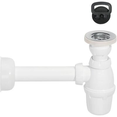 Schläfer 4396111 – Siphon pour évier avec bonde de vidange en acier inoxydable pour lavabo 1 1/4, écoulement universel pour évier plastique, raccord mural, Ø 32 mm, siphon pour bouteilles blanches - Publicité Schläfer 4396111 – Siphon pour évier avec bonde de vidange en acier inoxydable pour lavabo 1 1/4, écoulement universel pour évier plastique, raccord mural, Ø 32 mm, siphon pour bouteilles blanches - Publicité