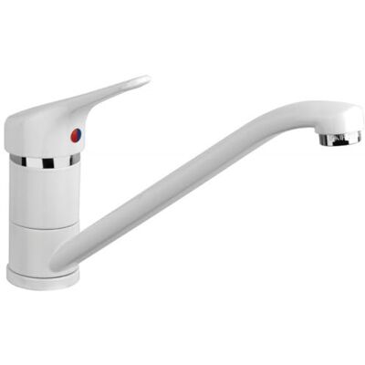 Schläfer 5104110 Robinet Cuisine avec, Mitigeur Cuisine Rotatif à 360°, Robinetterie de Cuisine pour Evier, Mitigeur d'Evier Monocommande en Laiton, Blanc - Publicité Schläfer 5104110 Robinet Cuisine avec, Mitigeur Cuisine Rotatif à 360°, Robinetterie de Cuisine pour Evier, Mitigeur d'Evier Monocommande en Laiton, Blanc - Publicité