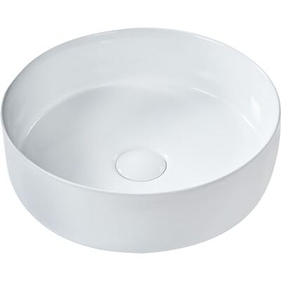 Beliani Lavabo Rond en Céramique - 36cm, Blanc, Style Moderne - Publicité Beliani Lavabo Rond en Céramique - 36cm, Blanc, Style Moderne - Publicité