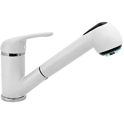 Plados Mitigeur cuisine QUARMIXEXT monocommande avec douchette extractible à double jet couleur Blanc lait - Publicité Plados Mitigeur cuisine QUARMIXEXT monocommande avec douchette extractible à double jet couleur Blanc lait - Publicité