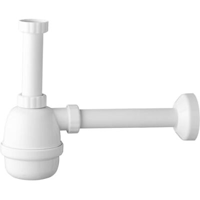 Schläfer 4395300 Siphon universel pour éviers 1" 1/2 cuve Sortie Diam 40mm x L. 250 mm, Entrée L. 130 mm, Drain d'évier en PP à bassin unique autonettoyant avec auvent, Blanc - Publicité Schläfer 4395300 Siphon universel pour éviers 1" 1/2 cuve Sortie Diam 40mm x L. 250 mm, Entrée L. 130 mm, Drain d'évier en PP à bassin unique autonettoyant avec auvent, Blanc - Publicité
