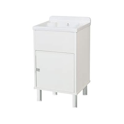 Negrari 5003PKCAM Mini lavabo en résine PVC pour extérieur/intérieur avec Meuble de Rangement L 42 x P 34 x H 80 cm, Blanc, Petit - Publicité Negrari 5003PKCAM Mini lavabo en résine PVC pour extérieur/intérieur avec Meuble de Rangement L 42 x P 34 x H 80 cm, Blanc, Petit - Publicité