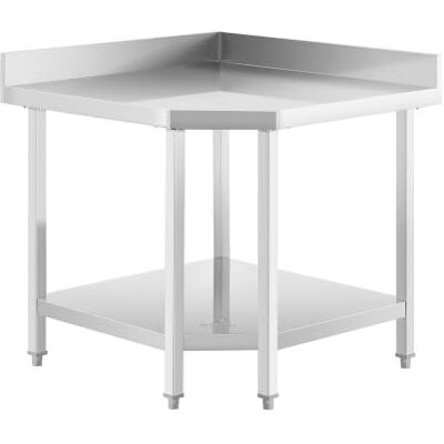 Royal Catering Table De Travail en Angle d'angle INOX Plan Cuisine Pro Professionnel Préparation Boucher RCCWT-90x70-S (300 kg Max., Plan 90 x 70 cm, 2 Niveaux, Pieds Réglables, INOX) - Publicité Royal Catering Table De Travail en Angle d'angle INOX Plan Cuisine Pro Professionnel Préparation Boucher RCCWT-90x70-S (300 kg Max., Plan 90 x 70 cm, 2 Niveaux, Pieds Réglables, INOX) - Publicité