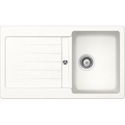 Respekta Évier en granit massif Austin 86 x 50 / Résistant à la chaleur/Égouttoir biseauté/Montage encastré et sous plan / 1 bac/pour meubles sous évier à partir de 45 cm de largeur/Blanc - Publicité Respekta Évier en granit massif Austin 86 x 50 / Résistant à la chaleur/Égouttoir biseauté/Montage encastré et sous plan / 1 bac/pour meubles sous évier à partir de 45 cm de largeur/Blanc - Publicité