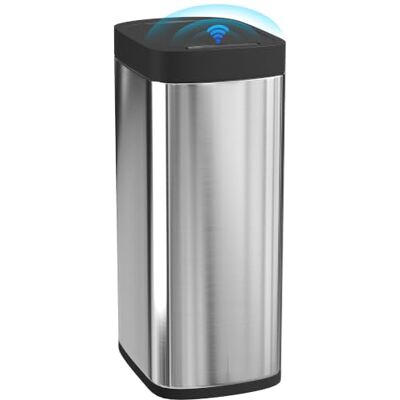 HOMCOM Poubelle de Cuisine Automatique 50L à Capteur de Mouvement Argent sans Contact, Fonctionne à Piles, Résistant aux Traces de Doigts, sans Bac Intérieur - Publicité HOMCOM Poubelle de Cuisine Automatique 50L à Capteur de Mouvement Argent sans Contact, Fonctionne à Piles, Résistant aux Traces de Doigts, sans Bac Intérieur - Publicité