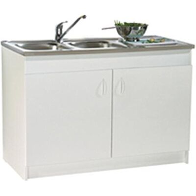 Neova Sous-évier SIM'HYDRO. mélaminé blanc hydro. 2 Portes Réf S12N42120H - Publicité Neova Sous-évier SIM'HYDRO. mélaminé blanc hydro. 2 Portes Réf S12N42120H - Publicité