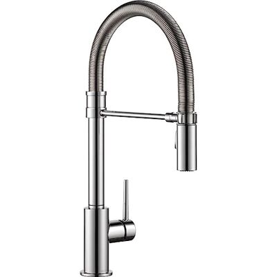 Delta robinet 9659t-ar-dst Trinsic Pro seule poignée rabattable à ressort Bec robinet de cuisine avec la technologie Touch2o, Arctic inoxydable, 9659-DST - Publicité Delta robinet 9659t-ar-dst Trinsic Pro seule poignée rabattable à ressort Bec robinet de cuisine avec la technologie Touch2o, Arctic inoxydable, 9659-DST - Publicité