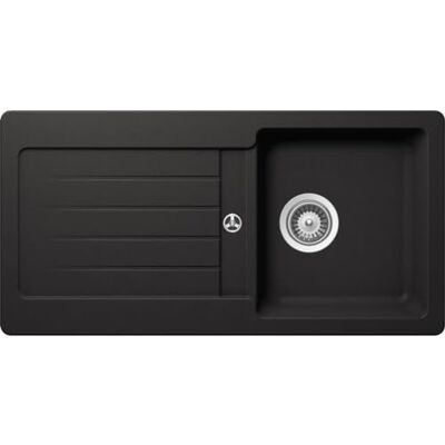 Respekta Évier en granit massif Atlanta noir mat / 1 bac Évier encastré 86 x 43,5 cm/Évier adapté aux meubles sous évier à partir de 45 cm de largeur - Publicité Respekta Évier en granit massif Atlanta noir mat / 1 bac Évier encastré 86 x 43,5 cm/Évier adapté aux meubles sous évier à partir de 45 cm de largeur - Publicité
