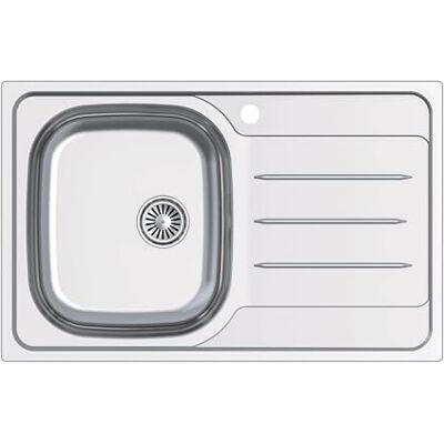 EDESA Évier de cuisine sur plan de travail 1 cuve carrée 1 égouttoir velette SE 79 cm 77 x 48 cm Acier inoxydable Profondeur 18 cm Fond absorbant Accessoires inclus Couleur grise - Publicité EDESA Évier de cuisine sur plan de travail 1 cuve carrée 1 égouttoir velette SE 79 cm 77 x 48 cm Acier inoxydable Profondeur 18 cm Fond absorbant Accessoires inclus Couleur grise - Publicité
