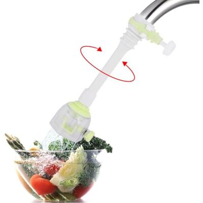 Zerodis Adaptateur de rallonge de robinet réglable et anti-éclaboussures, filtre rotatif pour robinet de cuisine à économie d'eau, rallonge de robinet à valve (13 cm, vert) - Publicité Zerodis Adaptateur de rallonge de robinet réglable et anti-éclaboussures, filtre rotatif pour robinet de cuisine à économie d'eau, rallonge de robinet à valve (13 cm, vert) - Publicité