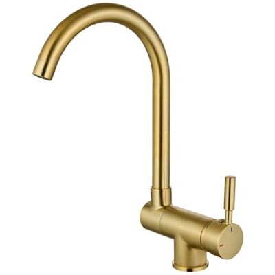 Rousseau Edouard Mitigeur évier haut rabattable KRAMI Bec mobile Économie d’eau 3 coloris : Chromé, Noir, Or (Or) - Publicité Rousseau Edouard Mitigeur évier haut rabattable KRAMI Bec mobile Économie d’eau 3 coloris : Chromé, Noir, Or (Or) - Publicité