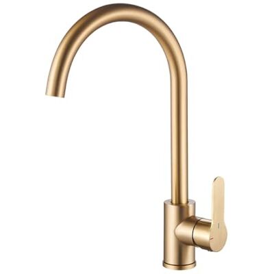 Rousseau Edouard – Mitigeur Évier Carré GRIBS RAPIDFIX – Bec Haut Orientable – Fixation rapide par le dessus (Rond Laiton Brossé) - Publicité Rousseau Edouard – Mitigeur Évier Carré GRIBS RAPIDFIX – Bec Haut Orientable – Fixation rapide par le dessus (Rond Laiton Brossé) - Publicité
