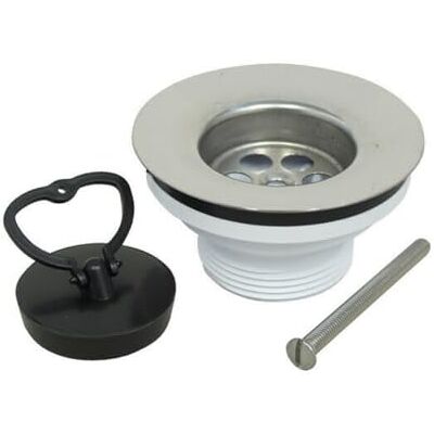 Schläfer 439801 Bonde à panier Ø80 mm en inox – évacuation universelle 1"1/2 pour évier de cuisine ou lavabo, avec bouchon et panier, installation facile, Made in Italy - Publicité Schläfer 439801 Bonde à panier Ø80 mm en inox – évacuation universelle 1"1/2 pour évier de cuisine ou lavabo, avec bouchon et panier, installation facile, Made in Italy - Publicité