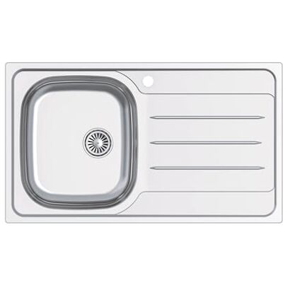 EDESA Évier de cuisine avec égouttoir 1 bac VELETA SE 86 x 50 cm sur plan de travail Profondeur 18 cm Base Fond Absorbant Accessoires inclus Couleur Gris Acier inoxydable - Publicité EDESA Évier de cuisine avec égouttoir 1 bac VELETA SE 86 x 50 cm sur plan de travail Profondeur 18 cm Base Fond Absorbant Accessoires inclus Couleur Gris Acier inoxydable - Publicité
