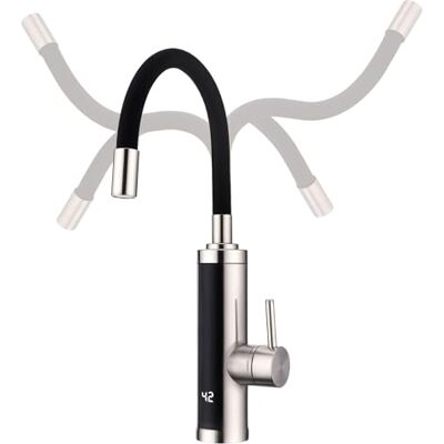 HOMELODY Robinet avec chauffe-eau instantané 230 V, 3300 W Robinet de cuisine chaud instantané avec bec flexible et écran LED Robinet de cuisine en acier inoxydable anti-éclaboussures Bec - Publicité HOMELODY Robinet avec chauffe-eau instantané 230 V, 3300 W Robinet de cuisine chaud instantané avec bec flexible et écran LED Robinet de cuisine en acier inoxydable anti-éclaboussures Bec - Publicité