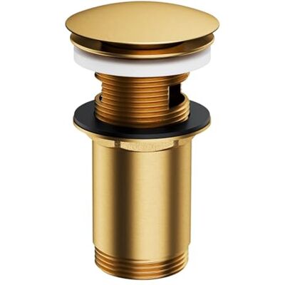 Omnires A706GLB, Bouchon clic-clac pour lavabo avec trop-plein KLIK-KLAK, Brushed gold - Publicité Omnires A706GLB, Bouchon clic-clac pour lavabo avec trop-plein KLIK-KLAK, Brushed gold - Publicité