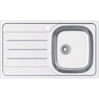 EDESA Évier de cuisine avec égouttoir gauche 1 bac VELETA SE 86 x 50 cm sur plan de travail Profondeur 18 cm Base Fond Absorbant Accessoires inclus Couleur Gris Acier inoxydable - Publicité EDESA Évier de cuisine avec égouttoir gauche 1 bac VELETA SE 86 x 50 cm sur plan de travail Profondeur 18 cm Base Fond Absorbant Accessoires inclus Couleur Gris Acier inoxydable - Publicité